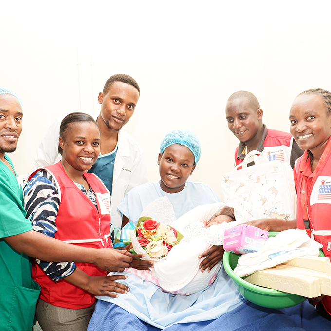 The medical team congratulated the mother who underwent the C-Section successfully