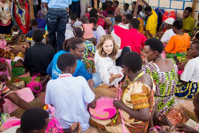 Princess Zeid at one of Livelihood projects that equips refugees with life and entrepreneurship skills to promote self-reliance among refugees.