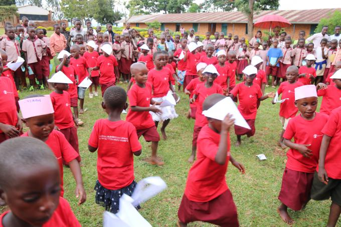 Children Celebrating their success and transition to primary school