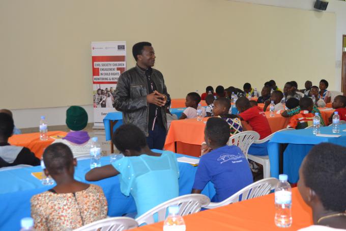 Marcel Sibomana, hearing children's view during the workshop