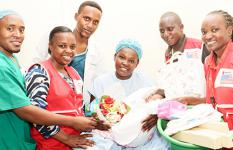 The medical team congratulated the mother who underwent the C-Section successfully